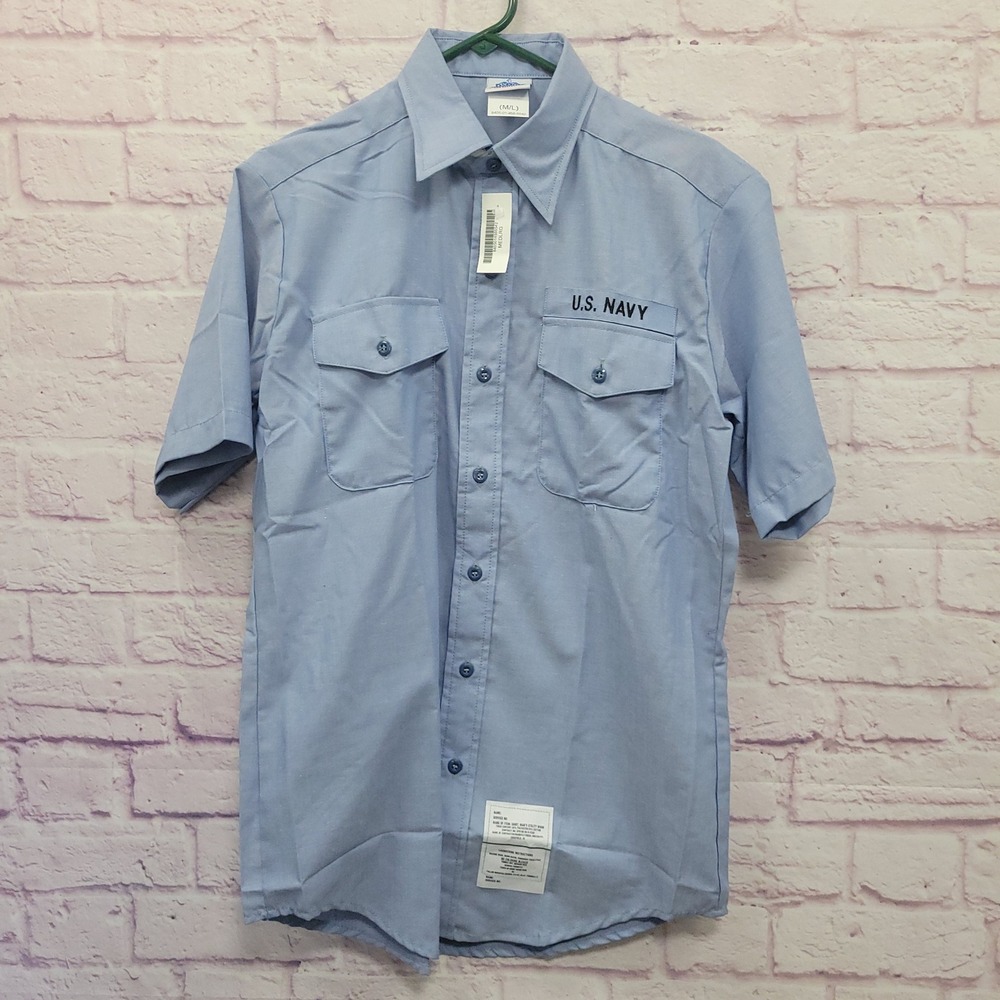 NEW DSCP Quarterdeck Collection US Navy Mens Utility Work Shirt Shirt M/L